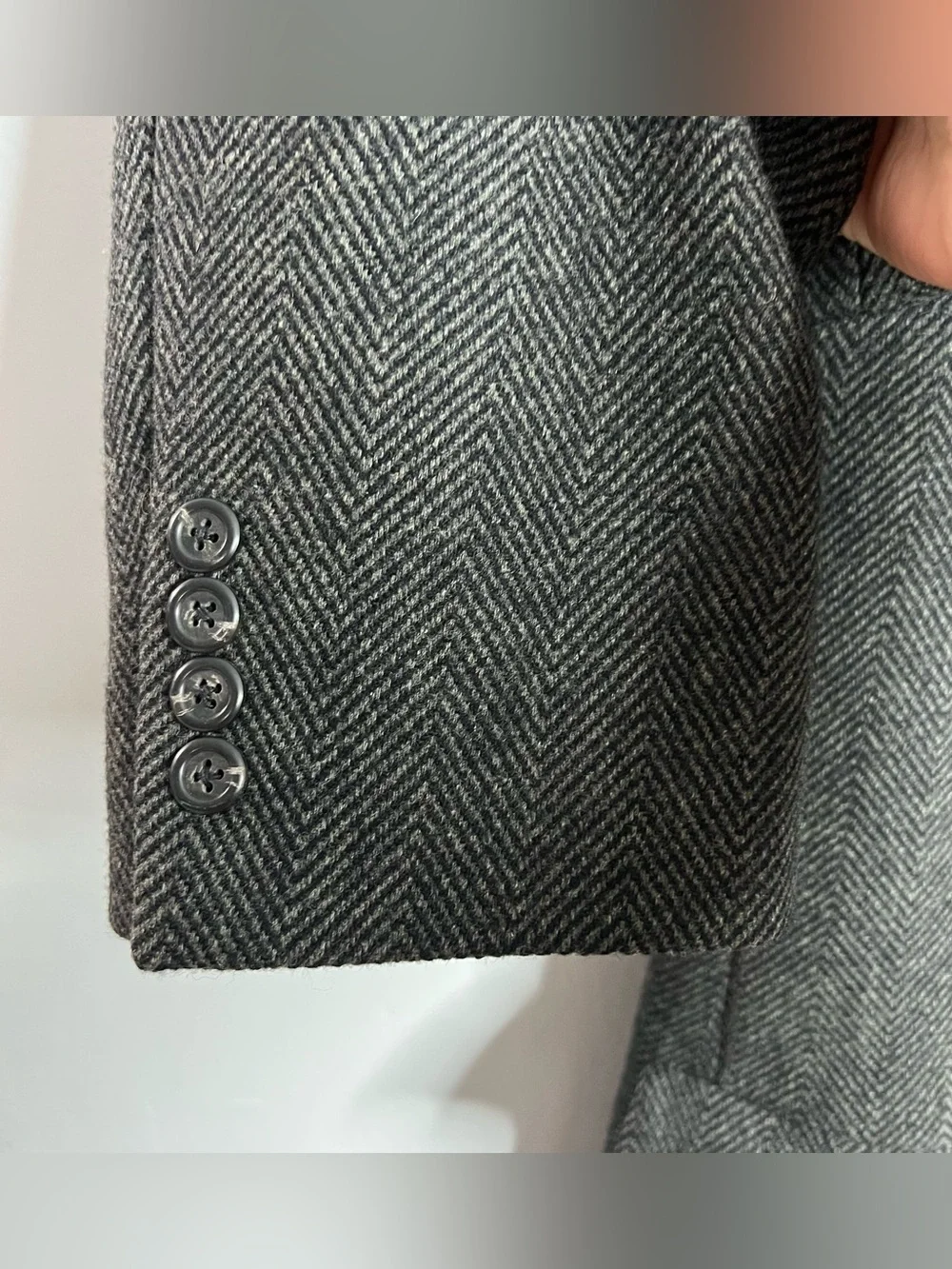 Polo Ralph Lauren Herringbone Wool Overcoat Mens XL?? Grey Canada Chesterfield